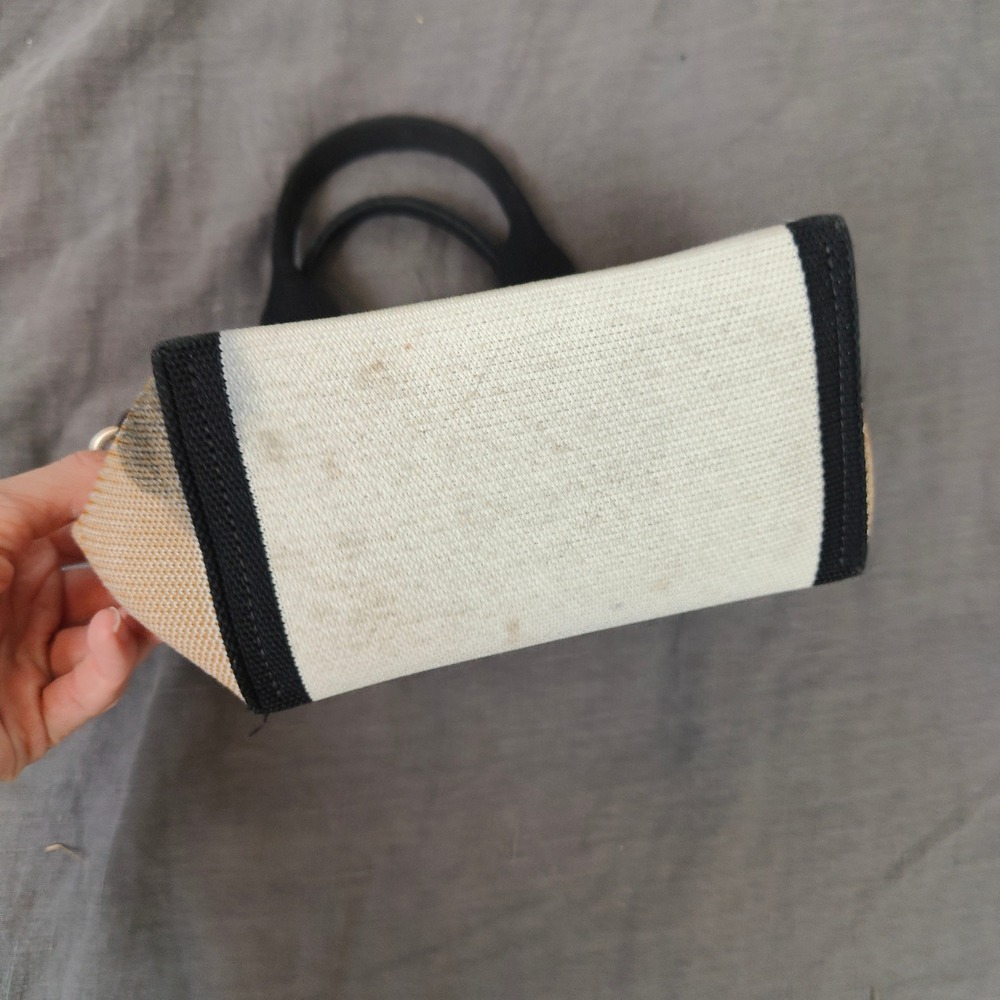 Rothy's Mini Handbag Womens OS Sand Black Colorblock Knit Tote Bag Sustainable - Picture 5 of 9